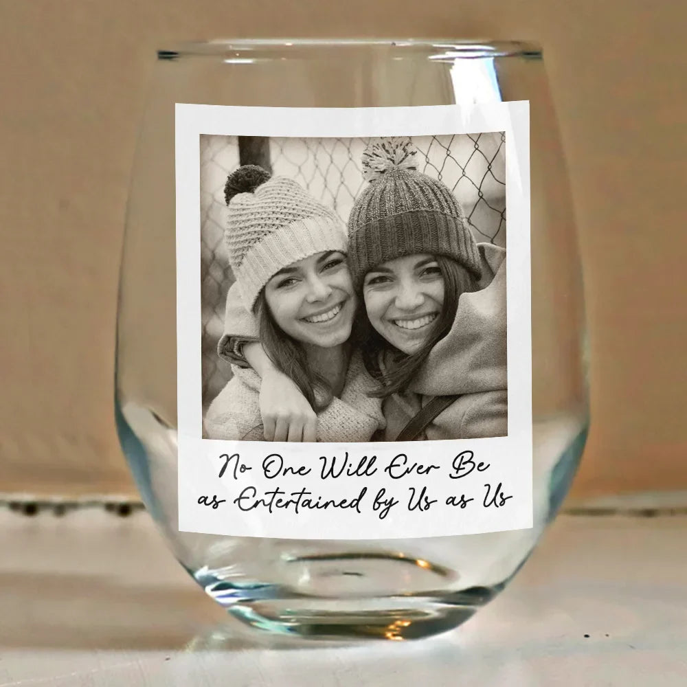 Custom Photo Stemless Wine Glass for Friends - Fun Gift for Any Occasion Cup MagicInPrints
