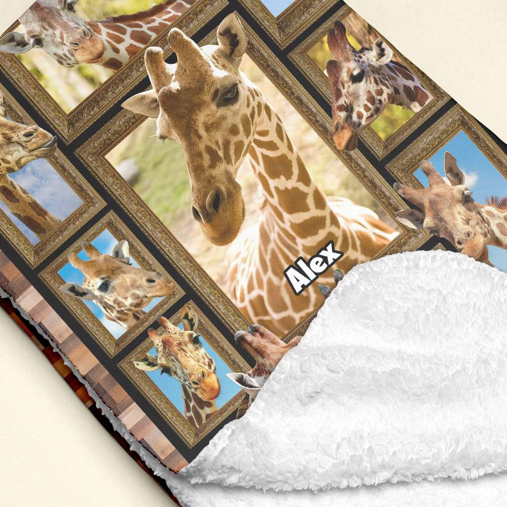 Personalized Giraffe Lovers Blanket Blanket PopCulturePrints