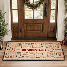 Load image into Gallery viewer, Personalized Christmas Doormat Unique Family Gift Entryway Decor
