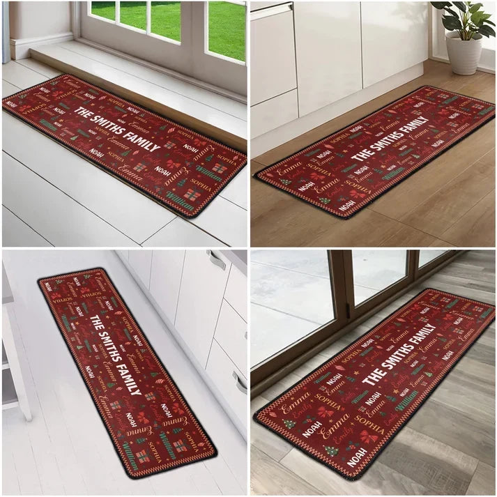 Personalized Christmas Doormat Unique Family Gift Entryway Decor