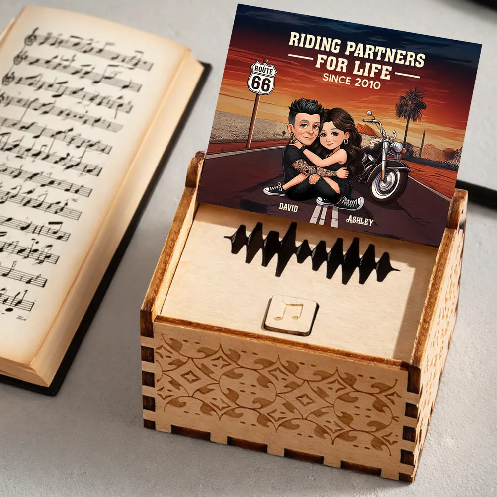 Personalized Music Box for Couples with Custom Cartoon - Anniversary Gift Plaque MagicInPrints