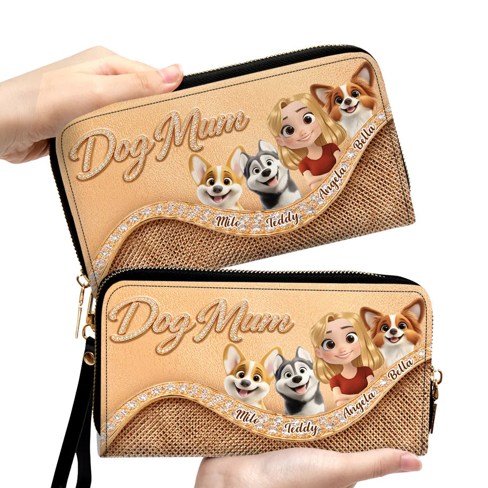 Personalized Dog Mom Wallet for Women with Cute Cartoon Design - Perfect Gift for Pet Lovers Bag MagicInPrints