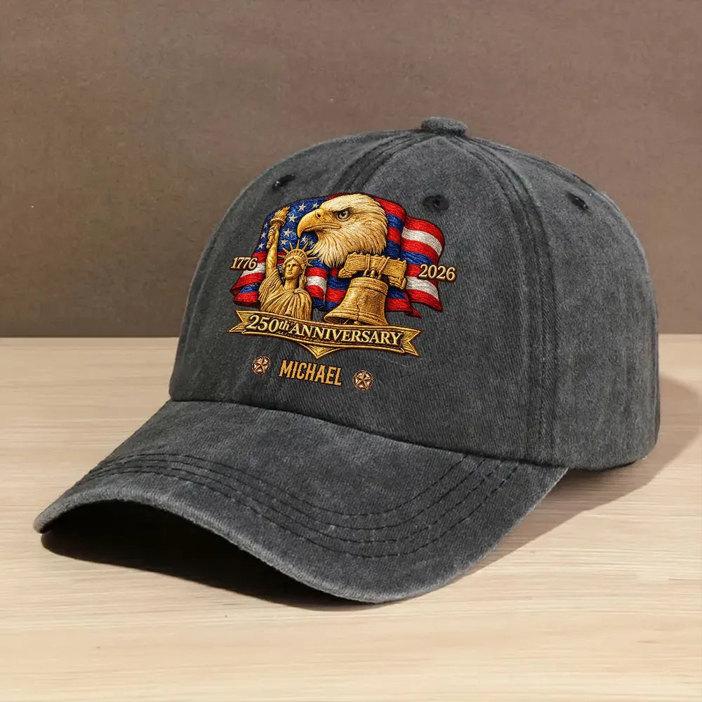Custom Embroidered 250th Anniversary Cap for Patriotic Celebrations Hat MagicInPrints