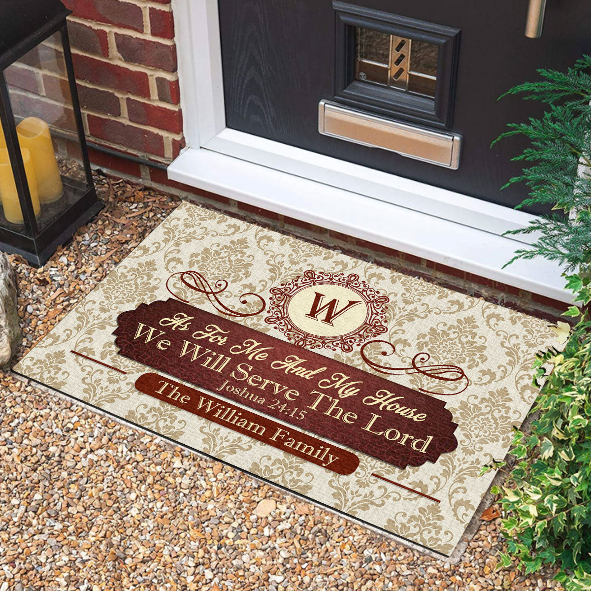 Custom Monogram Doormat for Families - Religious Home Decor Doormat MagicInPrints