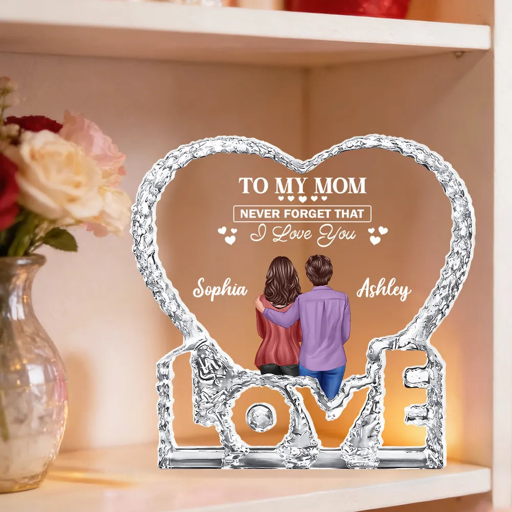 Personalized Heart-Shaped Acrylic Plaque for Mom - Sentimental Gift for Mother's Day Plaque MagicInPrints