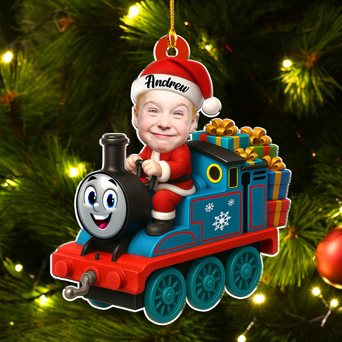 Personalized Baby Photo Train Ornament for Kids - Christmas Gift Ornament MagicInPrints