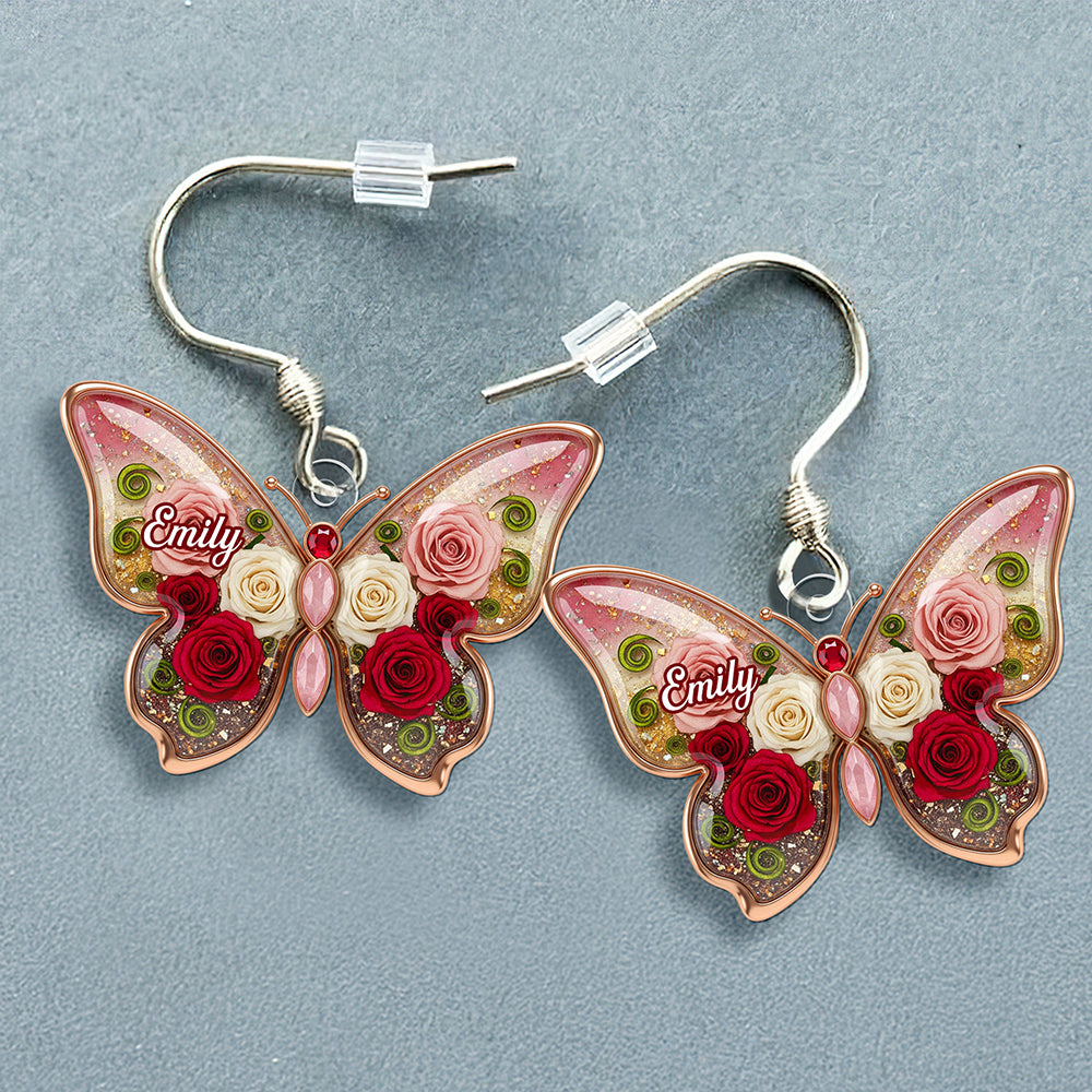 "Unleash Your Inner Butterfly!" - Birth Month Flower Butterfly Acrylic Earrings - Personalized Gift for Her Earrings MagicInPrints