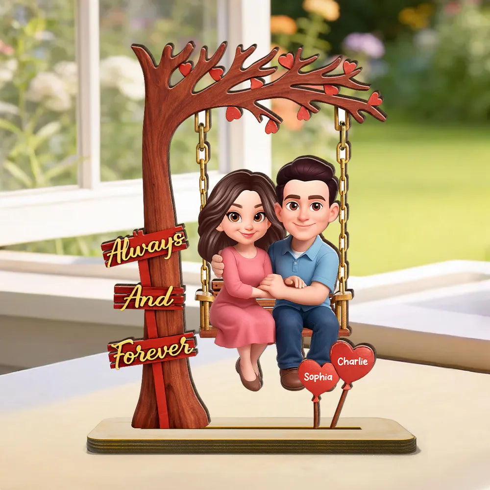 Personalized Couple Figurine Swing Decor for Lovers - Romantic Gift Plaque MagicInPrints