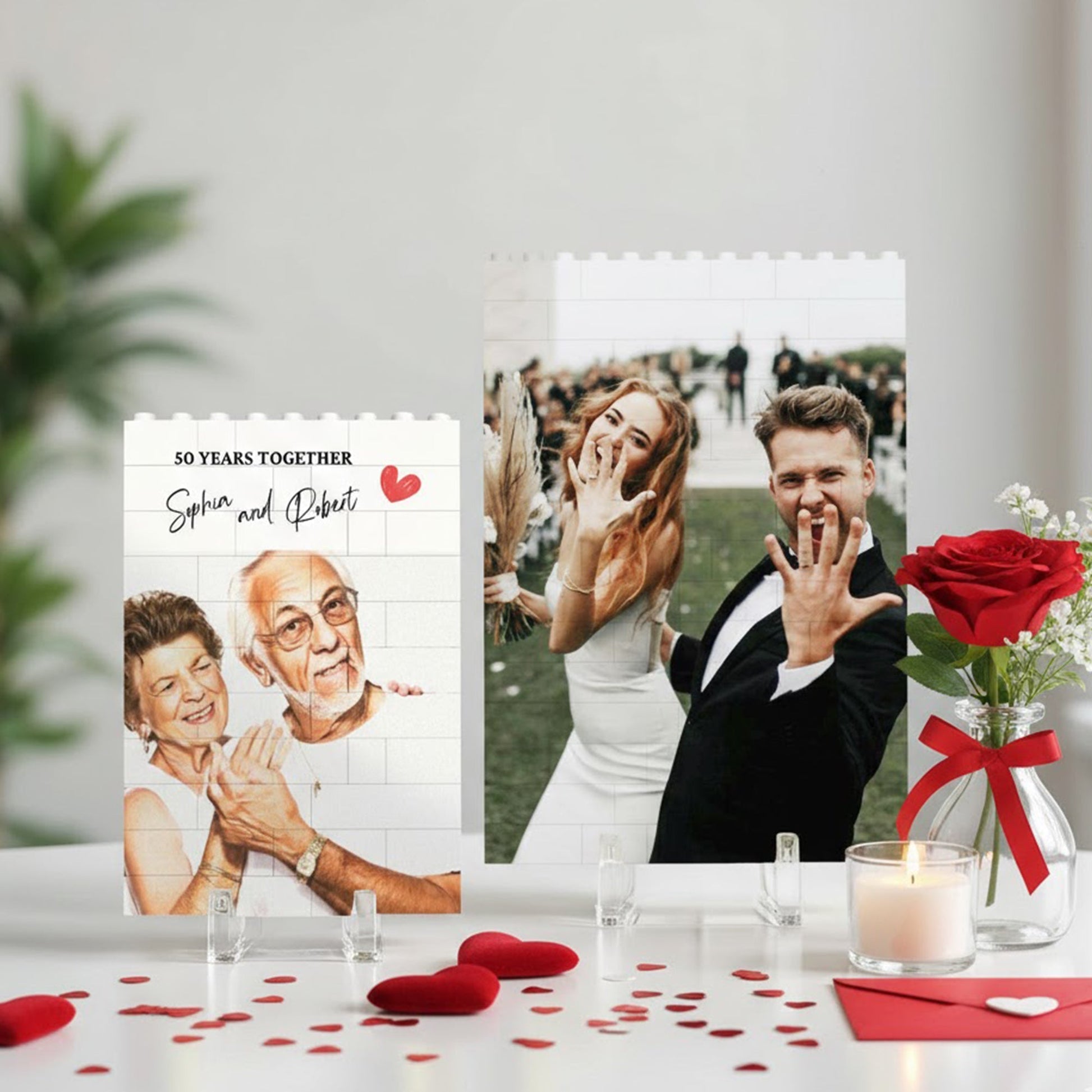 Personalized Photo Puzzle for Couples - Anniversary Gift with Custom Names Plaque MagicInPrints
