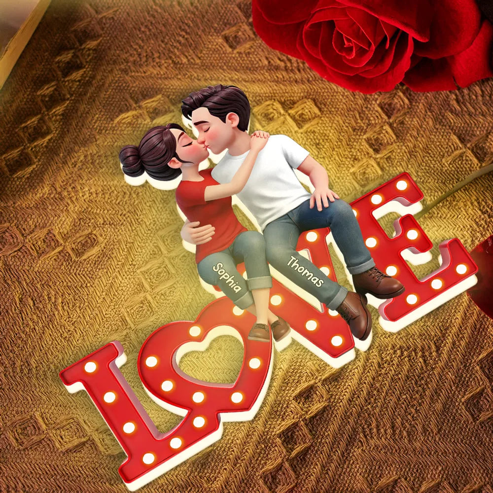 Personalized Couple Figurine Love Sign - Romantic Gift for Anniversaries Plaque MagicInPrints