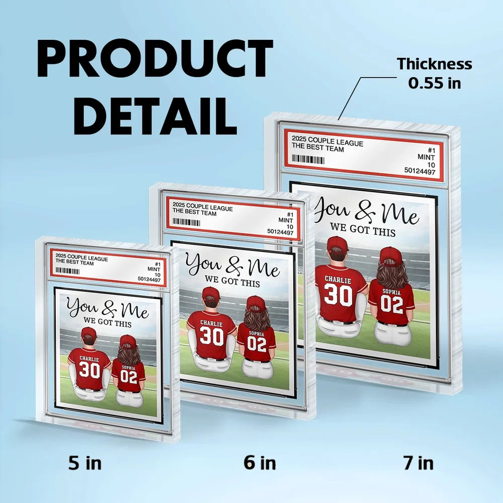 Personalized Couple Baseball Card Display - Romantic Gift for Sports Fans Plaque MagicInPrints
