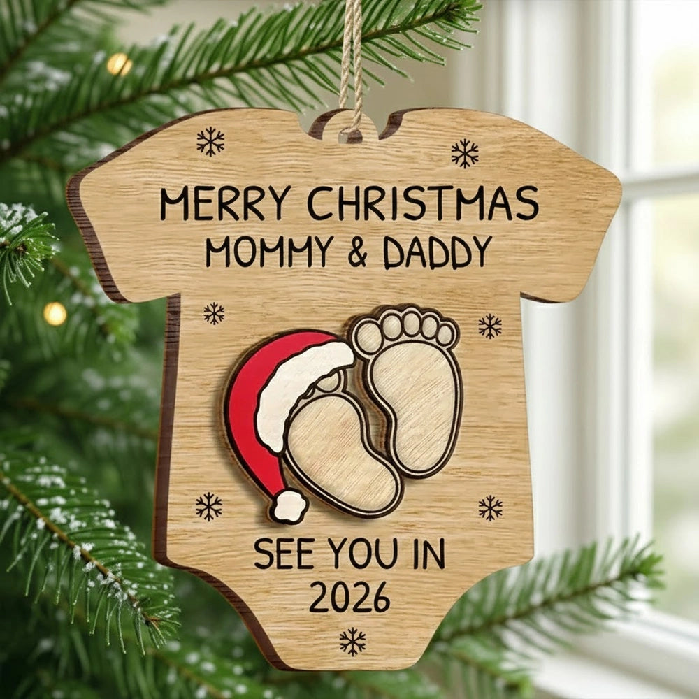 Personalized Baby Announcement Christmas Ornament for Parents - Holiday Keepsake 2026 Ornament MagicInPrints