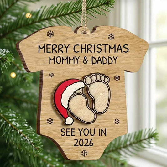 Personalized Baby Announcement Christmas Ornament for Parents - Holiday Keepsake 2026 Ornament MagicInPrints