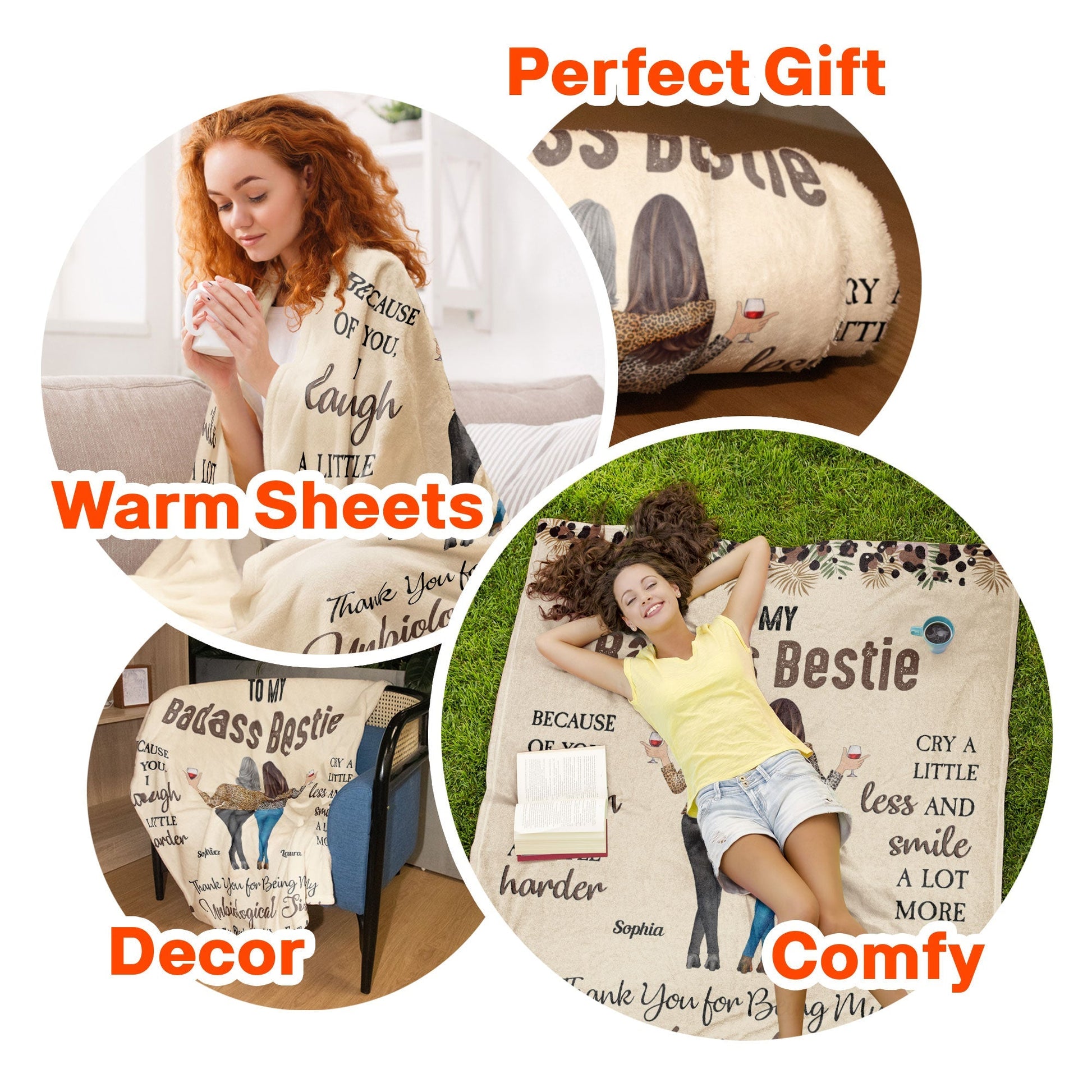 Personalized Fleece Blanket for Best Friends - Unbiological Sister Gift Blanket MagicInPrints