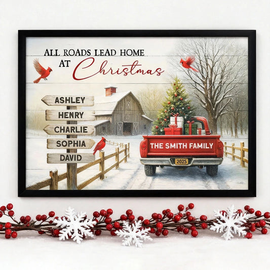 Personalized Christmas Family Canvas Art - Custom Name Holiday Decor Poster or Canvas MagicInPrints