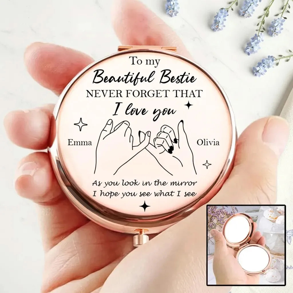 Personalized Compact Mirror for Best Friend - Sentimental Gift for Special Occasions Beauty Tools MagicInPrints