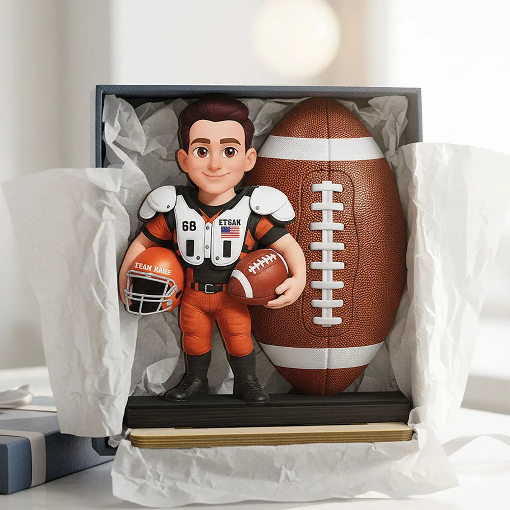 Personalized Football Player Figurine for Kids - Custom Name Gift Plaque MagicInPrints