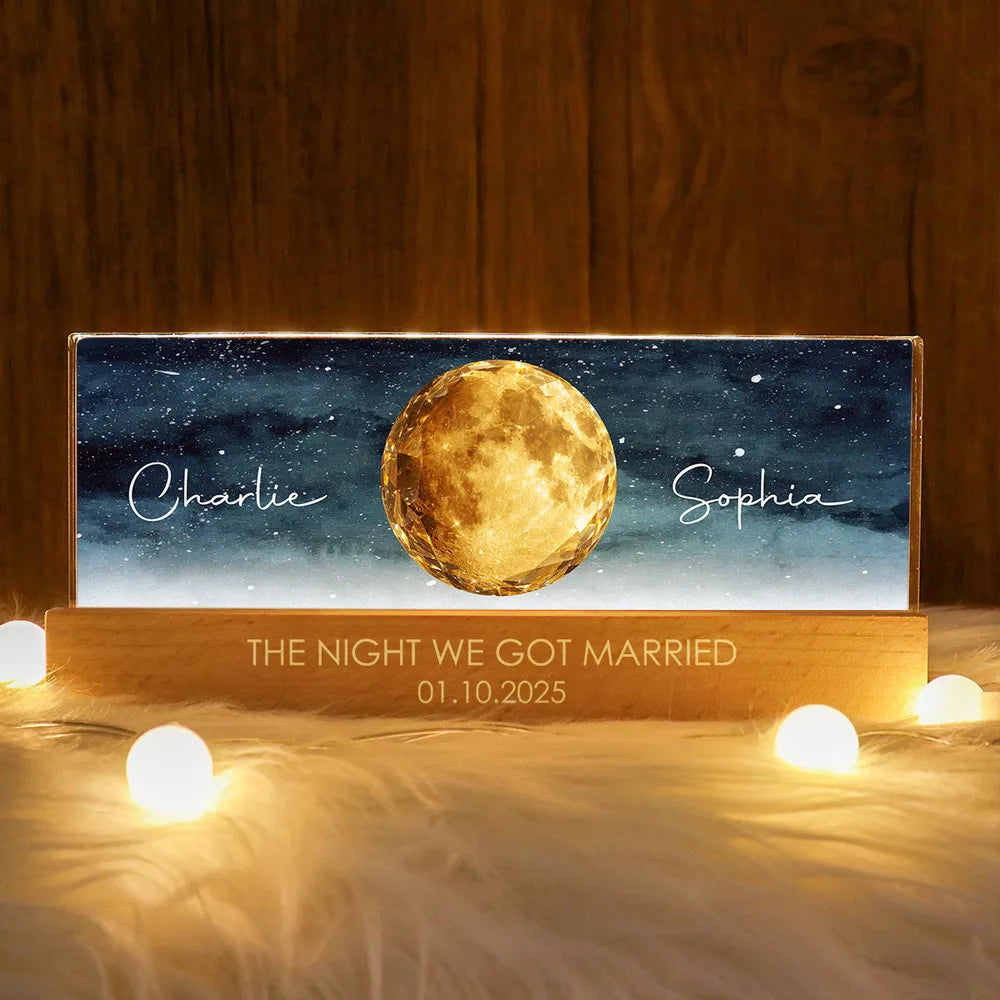Personalized LED Night Light for Couples with Custom Names and Date - Romantic Gift for Anniversaries Plaque MagicInPrints