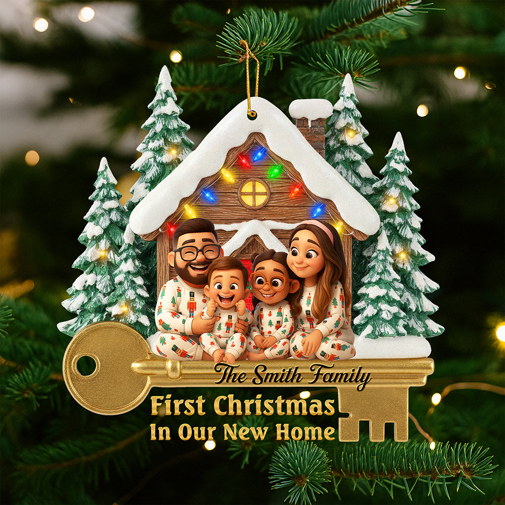 Family Housewarming Christmas Ornament - Custom Photo Gifts For Family Ornament MagicInPrints