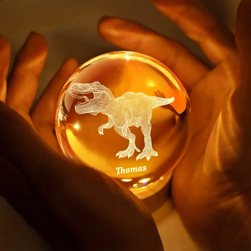Personalized 3D Engraved Crystal Ball Lamp for Kids - Monster Truck Design Lamp MagicInPrints
