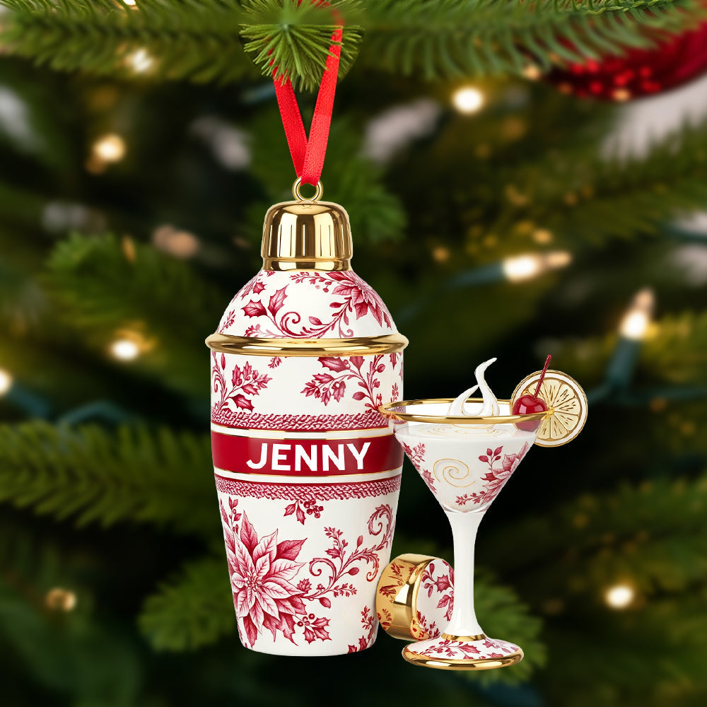 Cheers to You, Jenny! Custom Personalized Christmas Ornament - Gift for Bartenders and Cocktail Lovers Ornament MagicInPrints