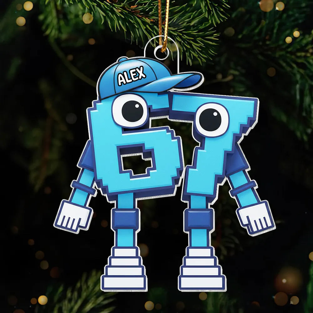 Personalized Cartoon Number Ornament for Kids - Fun Holiday Decoration Ornament MagicInPrints