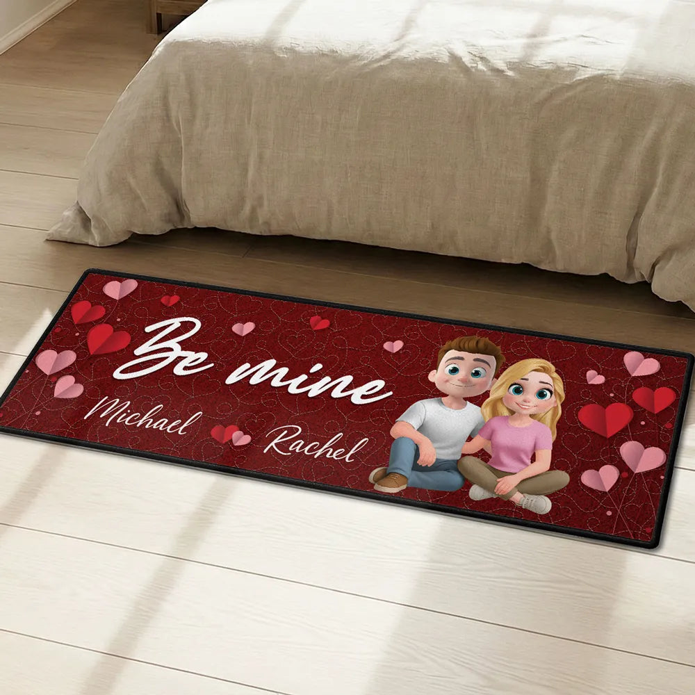 Personalized Couple Cartoon Doormat for Valentine's Day - Romantic Home Decor Doormat MagicInPrints
