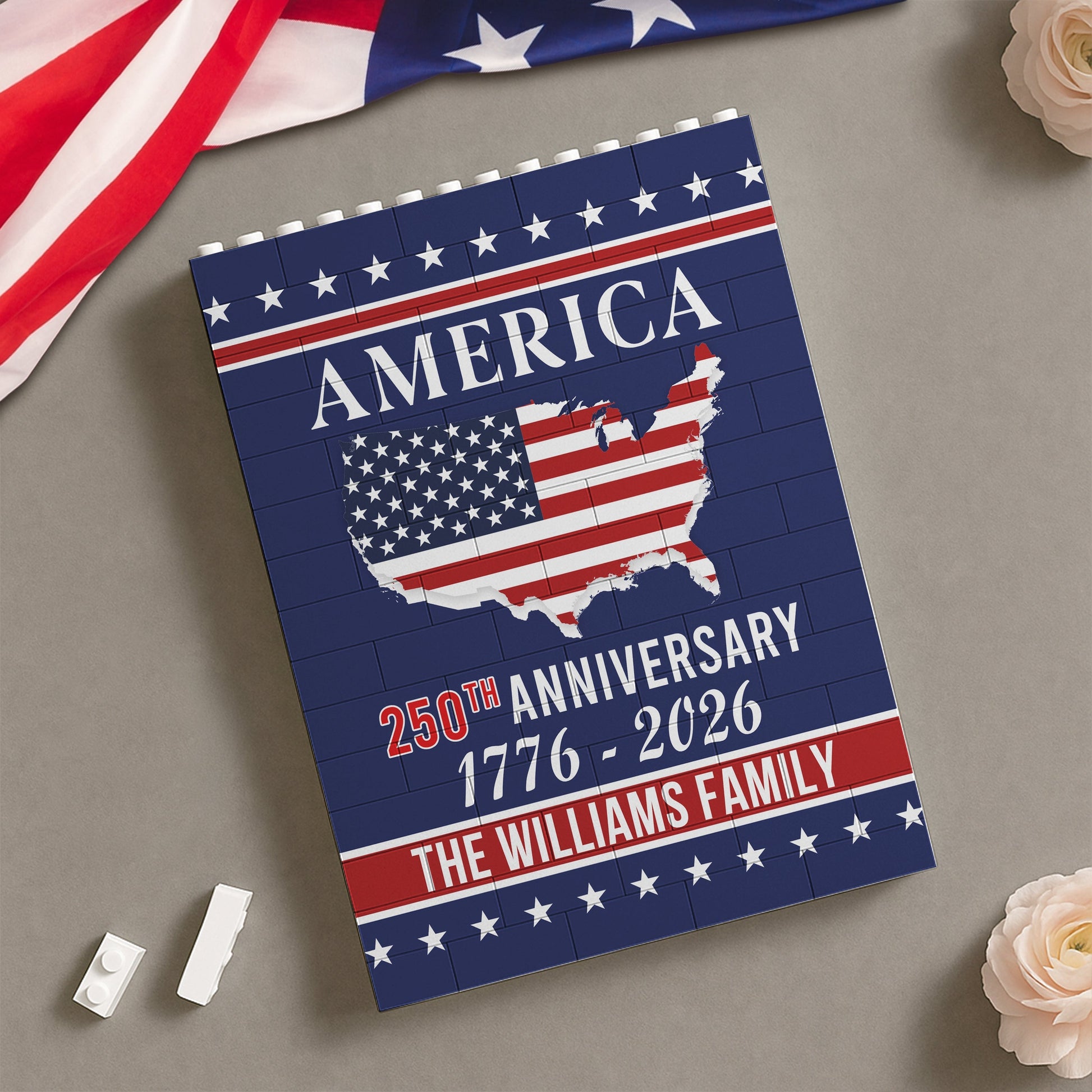 Personalized American Flag Canvas for Families - 250th Anniversary Celebration Plaque MagicInPrints