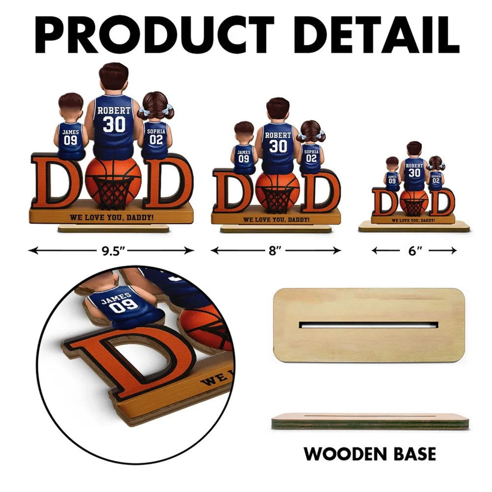 Personalized Basketball Family Figurine for Dad - Father's Day Gift Plaque MagicInPrints