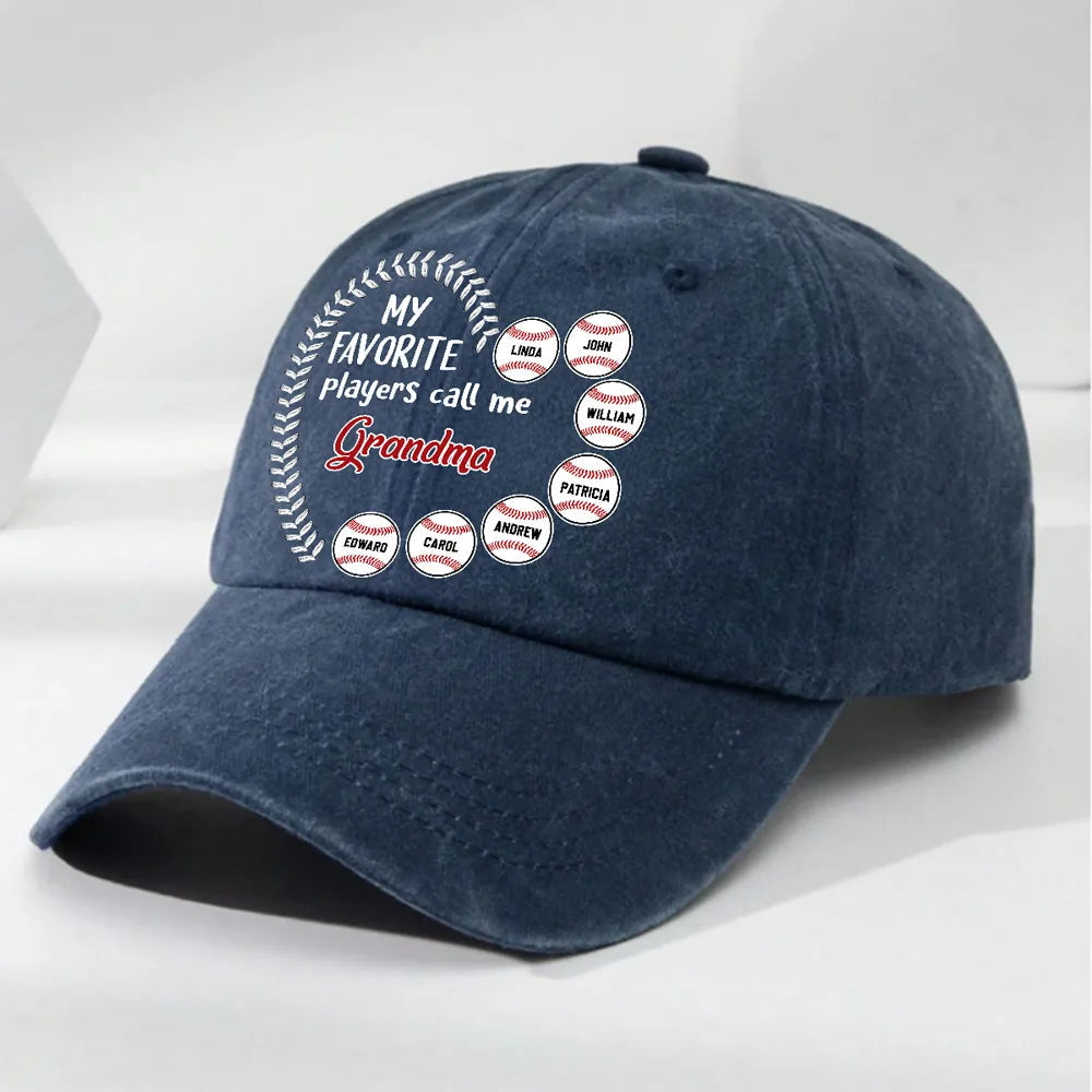 Custom Baseball Cap for Grandma with Personalized Names - Perfect Gift for Sports-Loving Grandmothers Hat MagicInPrints