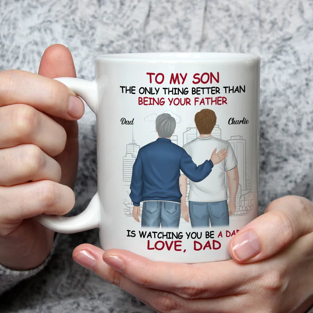 Personalized Ceramic Mug for Son - Heartfelt Father's Day Gift Cup MagicInPrints