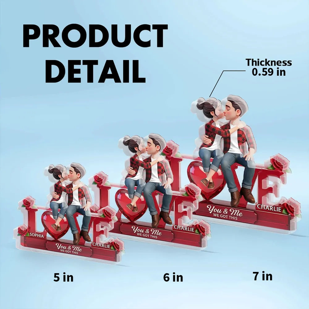 Personalized Couple Figurine Romantic Decor Gift - Anniversary or Valentine's Day Plaque MagicInPrints