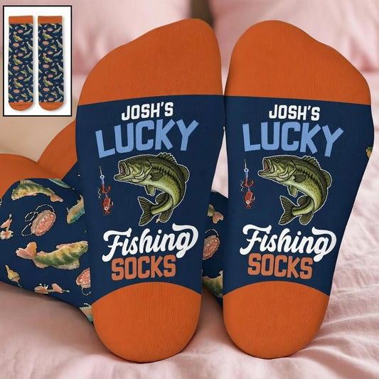 Custom Fishing Socks for Men with Fish Design - Perfect Gift for Anglers Socks MagicInPrints