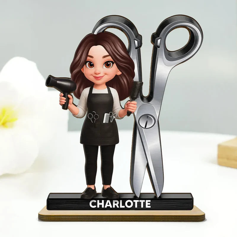 Custom Hair Stylist Figurine for Salon Professionals - Personalized Gift Plaque MagicInPrints