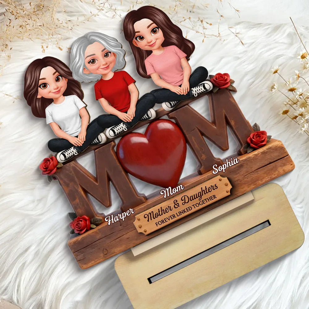 Personalized Mother & Daughters Figurine - Sentimental Gift for Family Plaque MagicInPrints