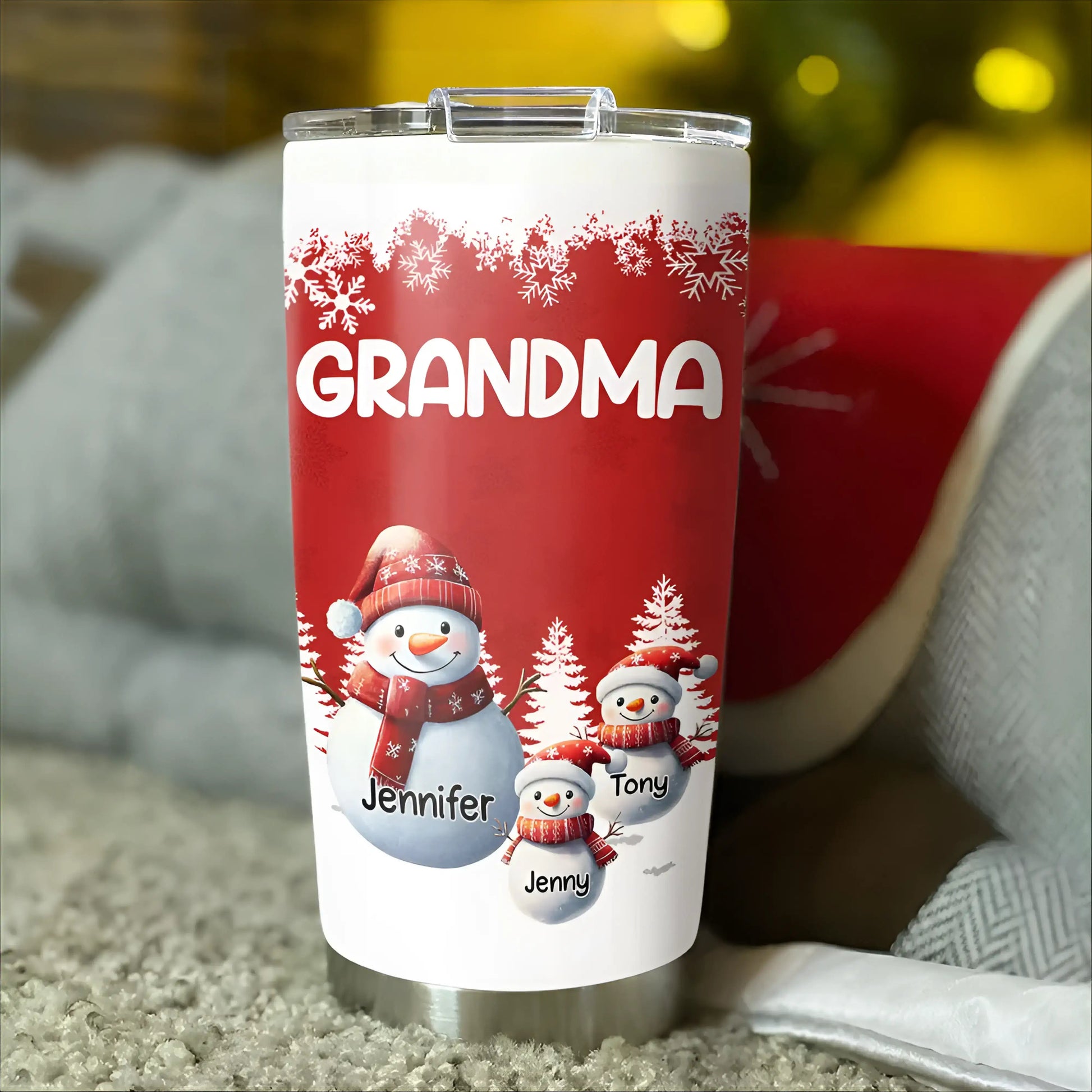 Personalized Snowman Tumbler for Grandma - Christmas Gift Cup MagicInPrints