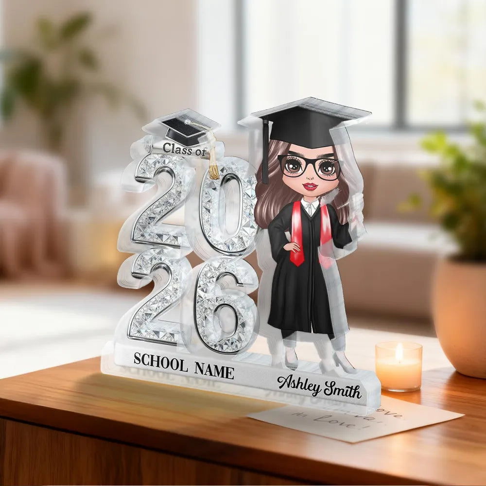 Personalized Graduation Figurine for Class of 2026 - Custom Name Gift Plaque MagicInPrints
