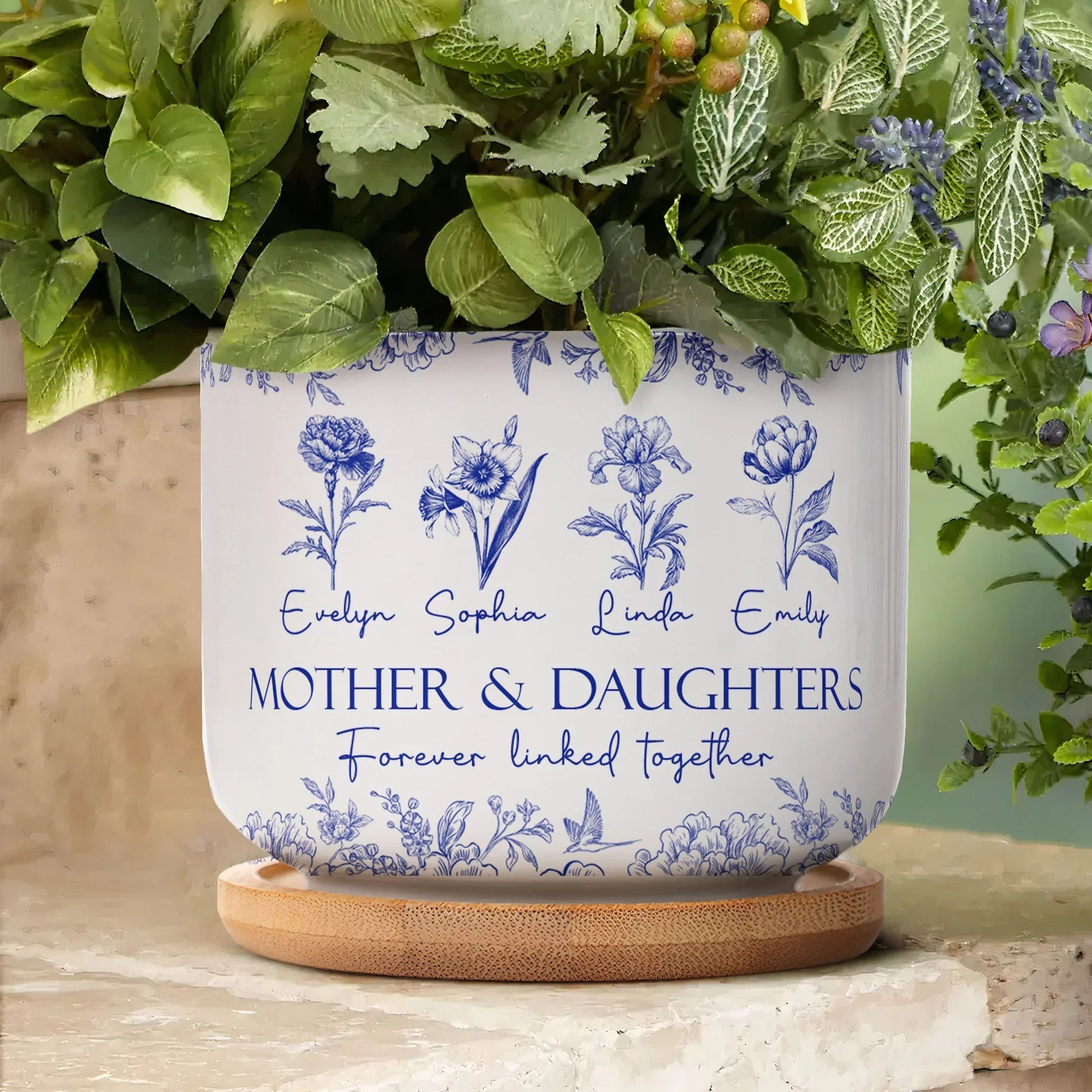 Personalized Ceramic Planter for Mothers & Daughters - Sentimental Gift for Home Decor Vase MagicInPrints
