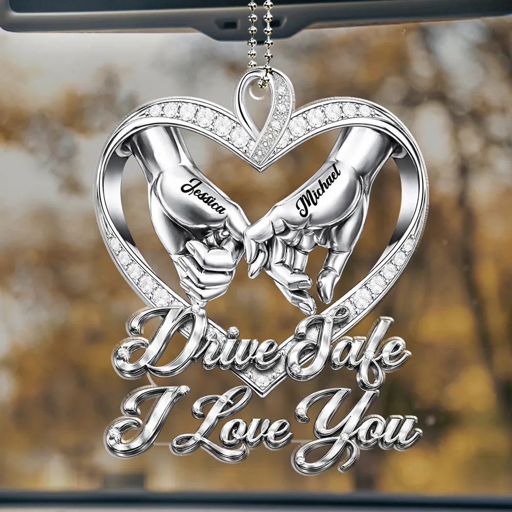 Personalized Car Hanging Ornament for Couples - Drive Safe I Love You Gift Car Hanger MagicInPrints