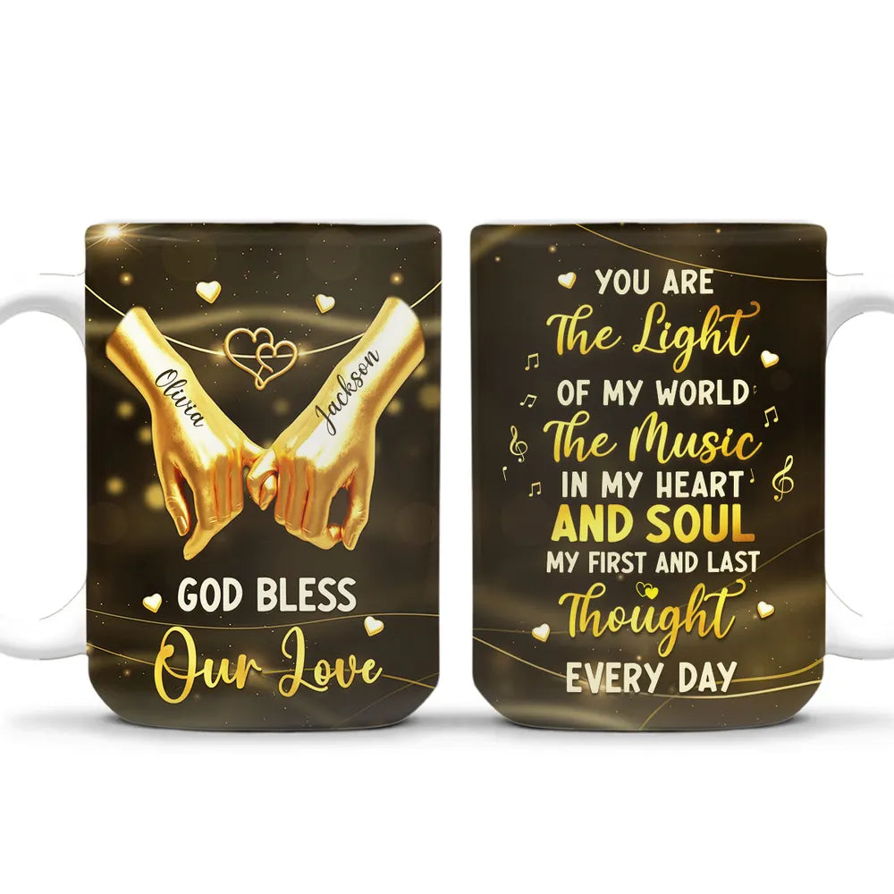 Personalized Romantic Couples Mugs - God Bless Our Love - Anniversary Gift Cup MagicInPrints