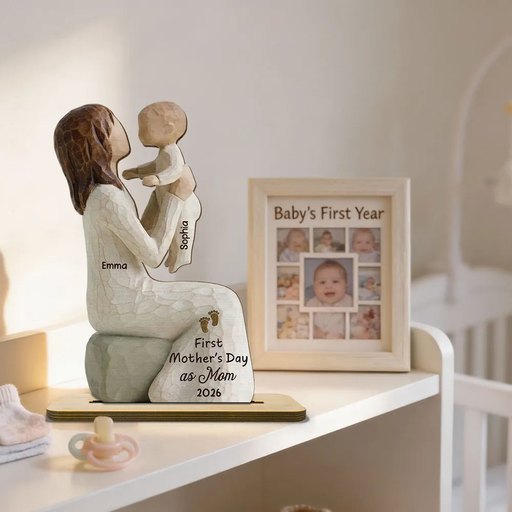 Personalized Wooden Sculpture for Grandma - First Mother's Day Gift 2026 Plaque MagicInPrints