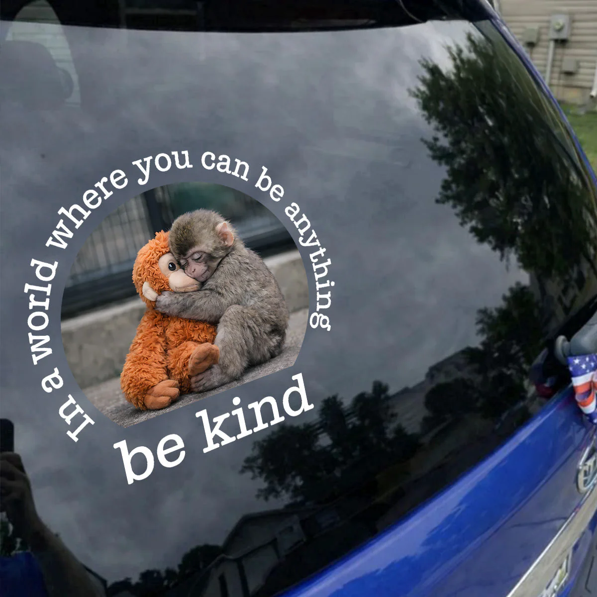 Inspirational Car Window Sticker for Animal Lovers - Be Kind Message Sticker MagicInPrints