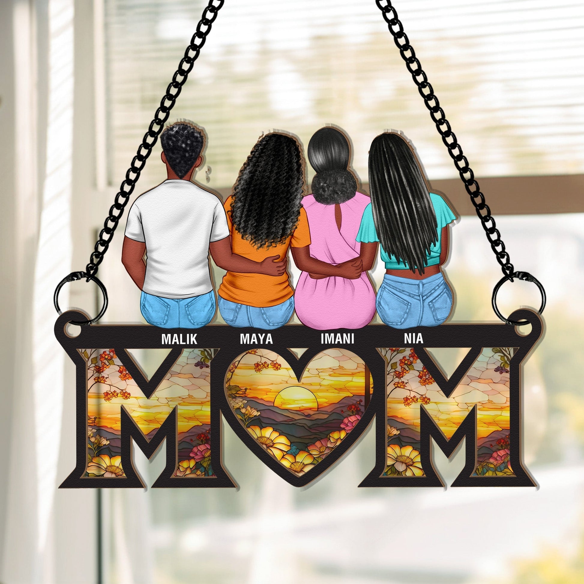 Personalized Stained Glass Mom Sign for Family - Mother's Day Gift Ornament MagicInPrints