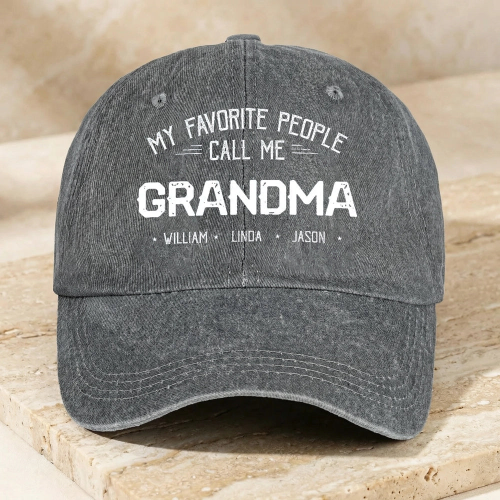 Personalized Grandma Hat for Family - Custom Names Gift Hat MagicInPrints