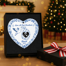 Load image into Gallery viewer, Love At First Heartbeat - Personalized Christmas Gift for Pregnant Women - Heart Ceramic Ornament Ornament MagicInPrints
