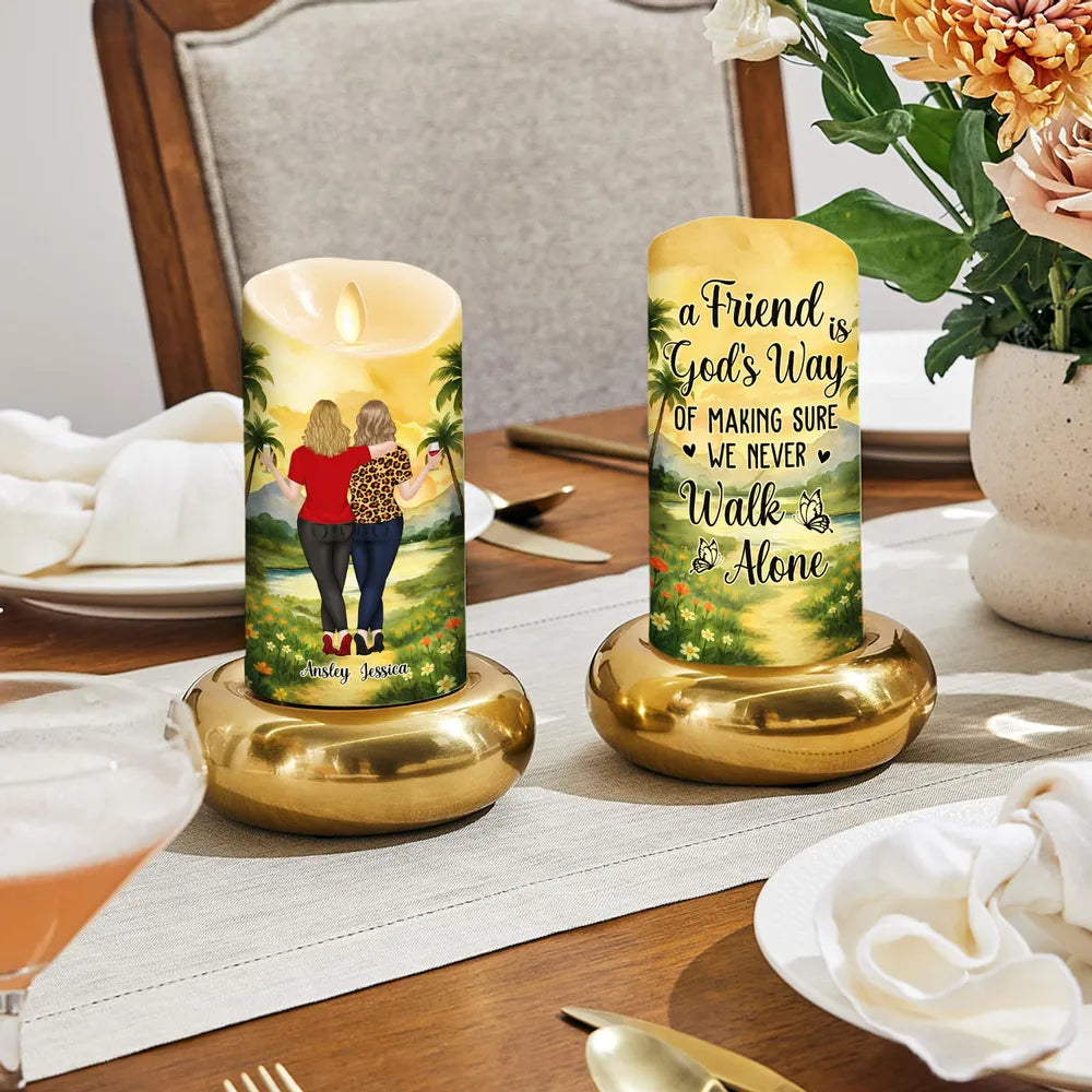 Personalized LED Candle for Friends - Heartfelt Gift for Christmas Lamp MagicInPrints