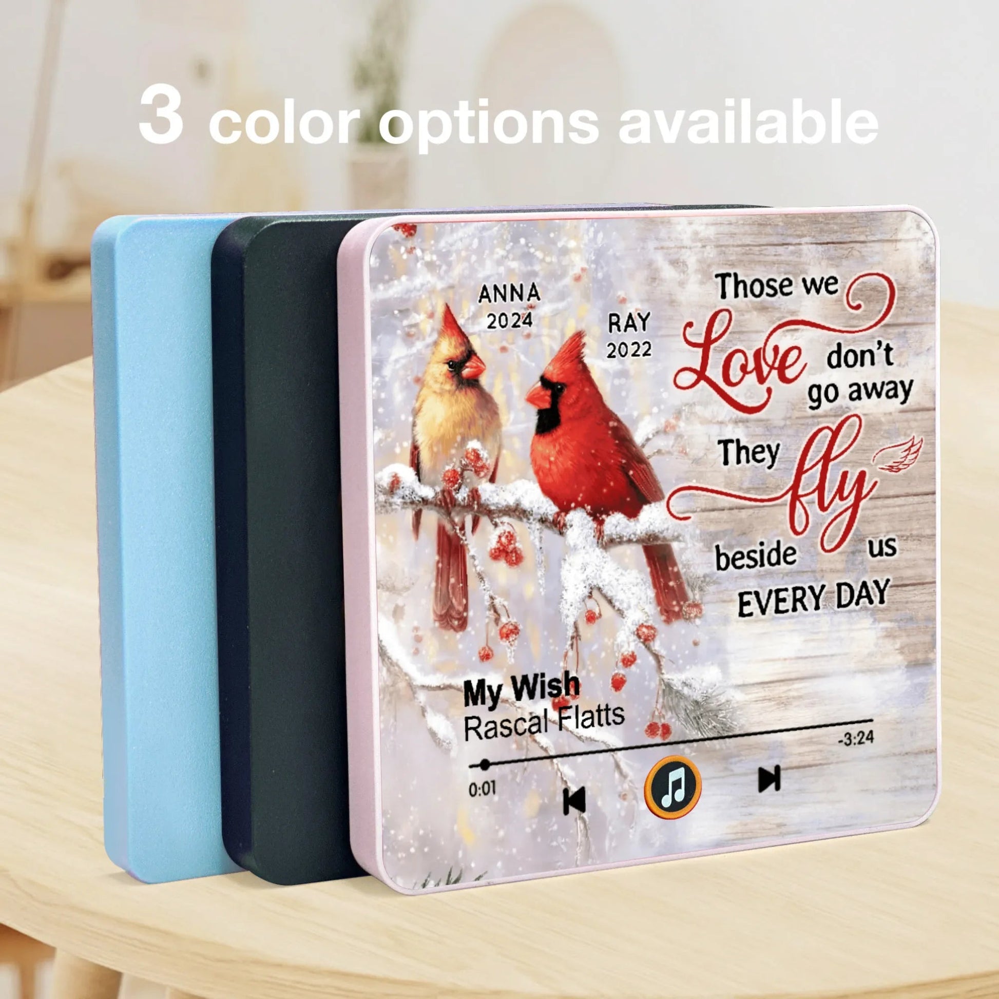 Personalized Memorial Music Plaque with Cardinals - Sentimental Gift for Loved Ones Fridge Magnet MagicInPrints