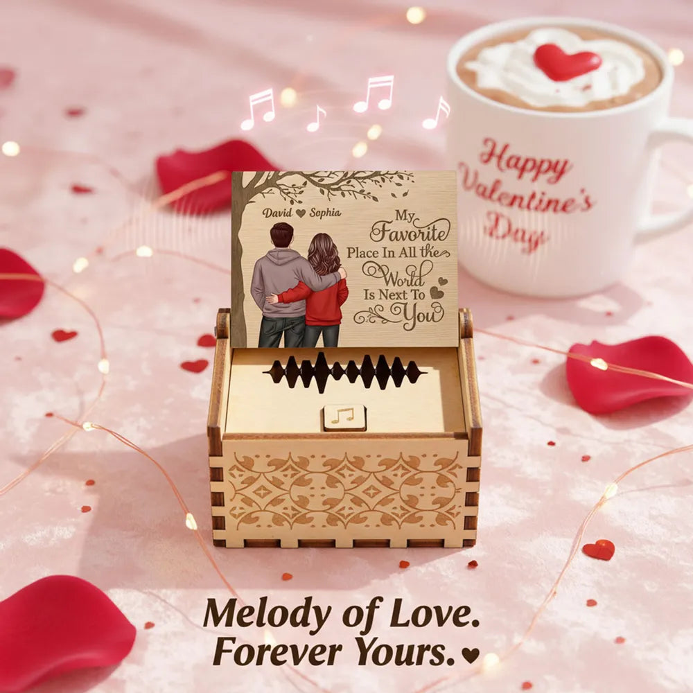 Personalized Wooden Music Box for Couples with Custom Message - Romantic Gift Plaque MagicInPrints