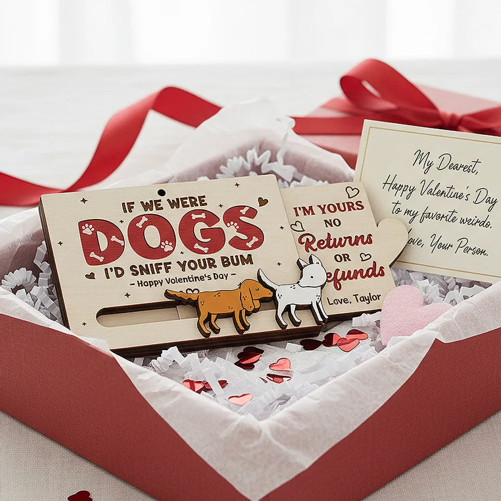 Personalized Funny Dog-Themed Valentine's Day Card for Couples - Humorous Love Message Ornament MagicInPrints