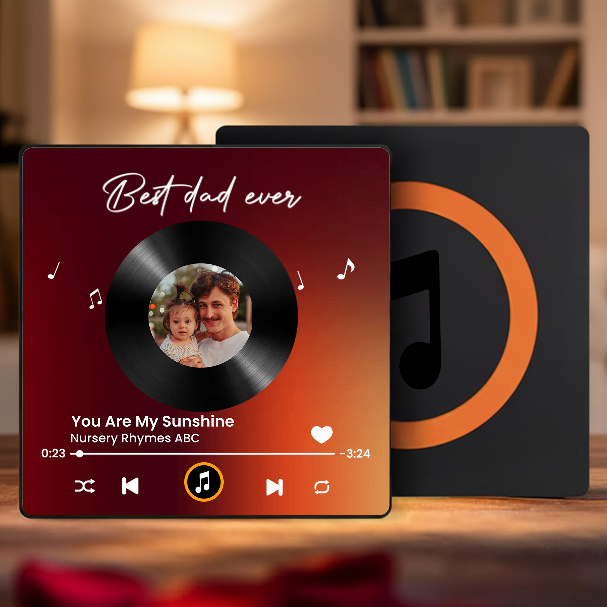 Custom Music Plaque for Dad - Personalized Photo Vinyl Record - Father's Day Gift Fridge Magnet MagicInPrints